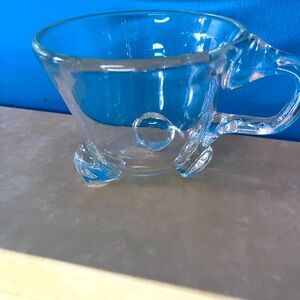 Hand blown one of a kind handled glass coffee mug